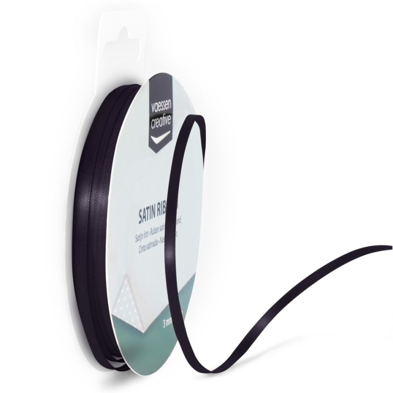 Satinband anthrazit - 3 mm