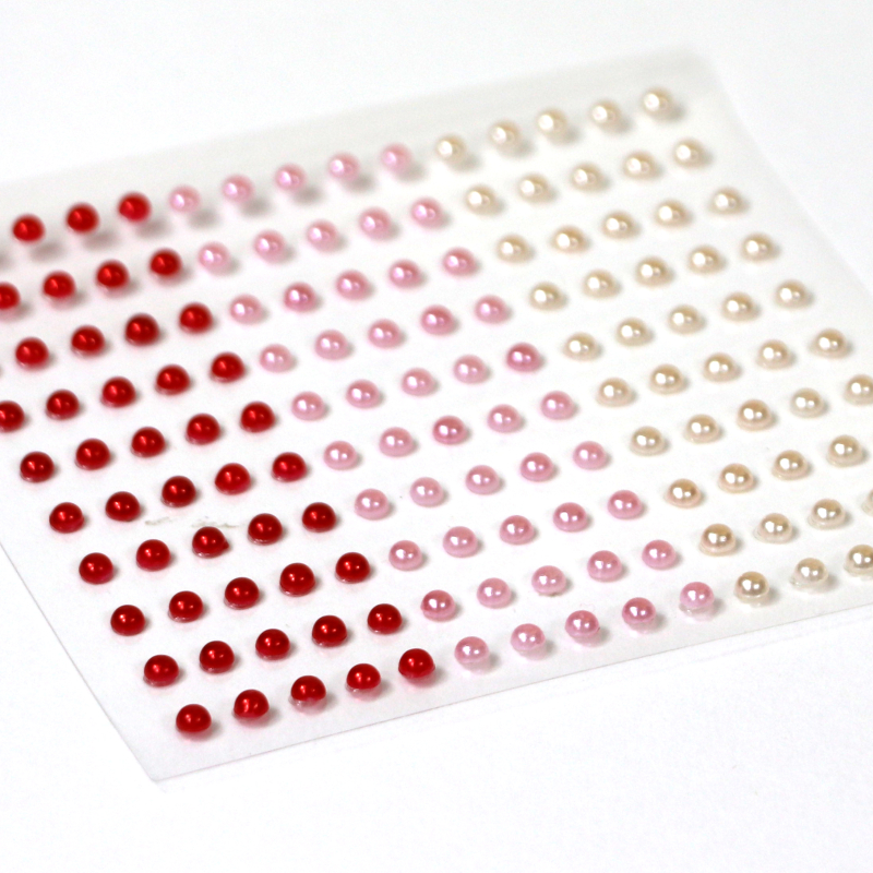 Halbe Perlen in 3 Rottönen 3mm