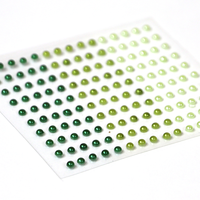 Halbe Perlen in 3 Grüntönen 3mm