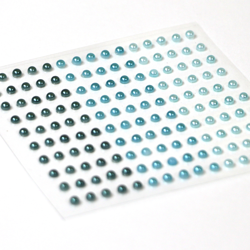 Halbe Perlen in 3 Blautönen 3mm