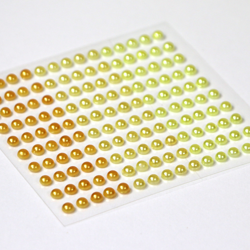 Halbe Perlen in 3 Gelbtönen 4mm