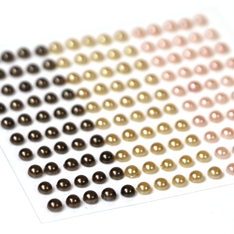 Halbe Perlen in 3 Brauntönen 4mm