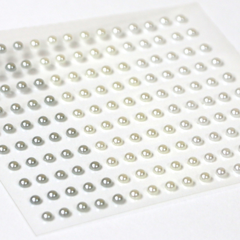 Halbe Perlen in 3 Weisstönen 4mm