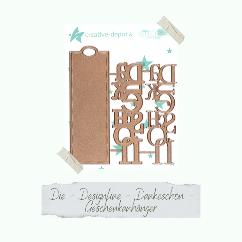 Stanzschablonen-Set Dankeschön Geschenkanhänger