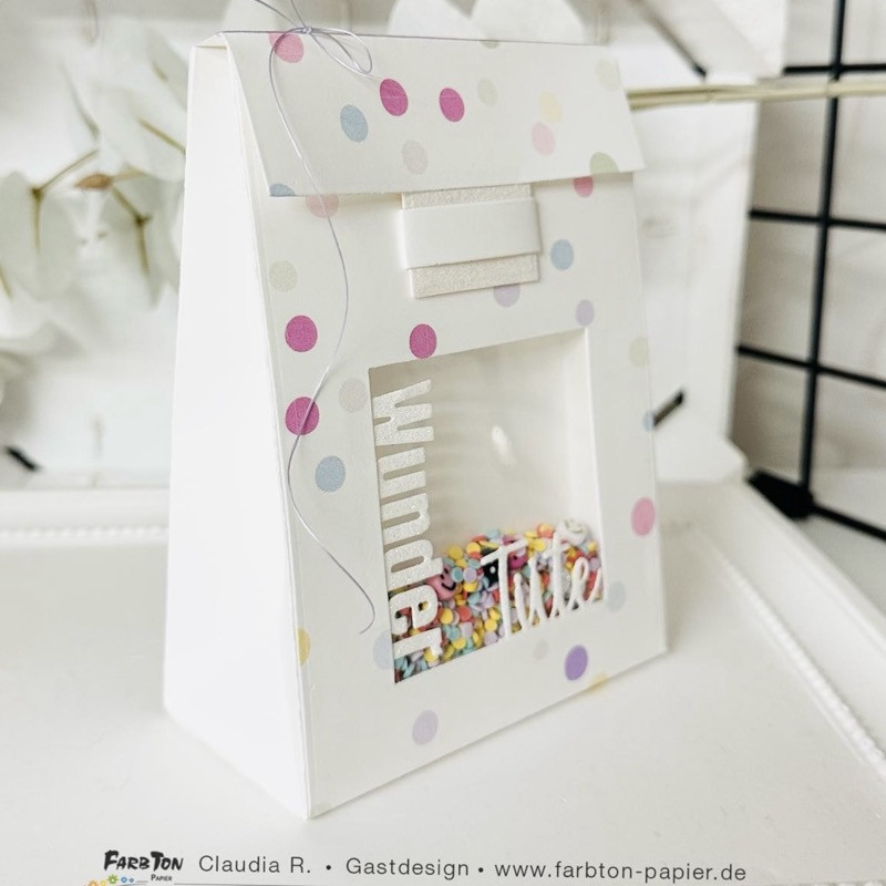 Stanzschablone grosse Tüte mit Rückwand inkl. 2 Schriftzüge
