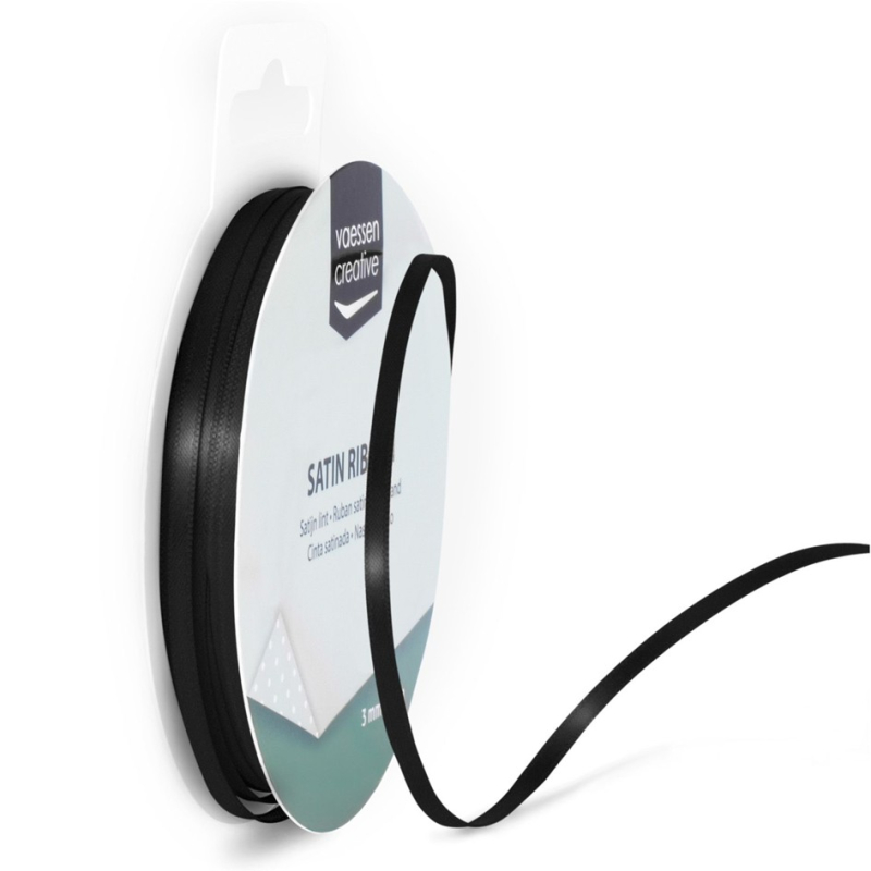 Satinband schwarz - 3 mm