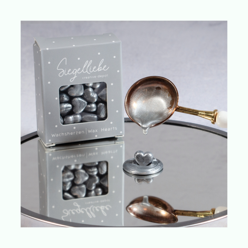 Wachsherzen Silber
